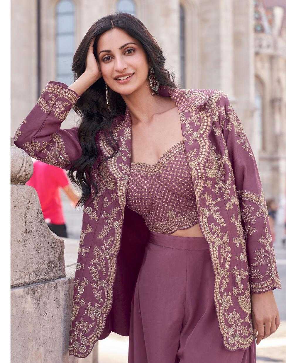 Ynf Premium Silk KESH530 SAYURI JANNA Kurti Wholesale Embroidered Kurtis Indo-Western Kurtis Kurti With Jacket Manufacturer- Kapda Export