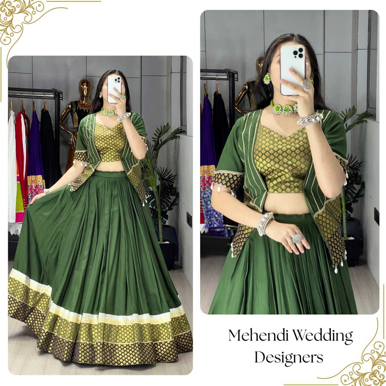 Ynf Pure Rayon RIN119 8209 Lehengas Festive Collections Wholesale Designer Lehenga Choli Jacket Style Lehenga Navratri Chaniya Choli Manufacturer- Kapda Export