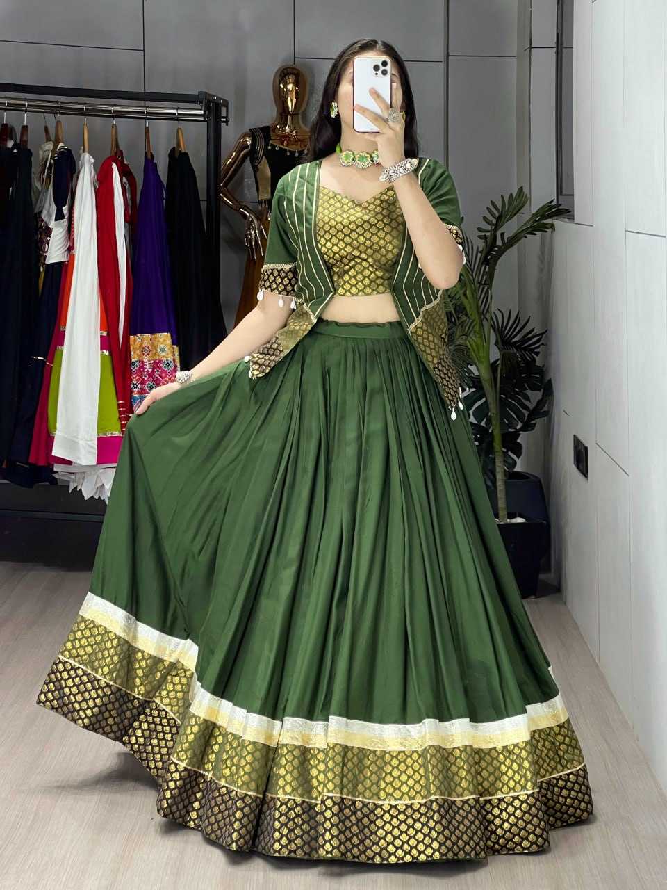 Ynf Pure Rayon RIN119 8209 Lehengas Festive Collections Wholesale Designer Lehenga Choli Jacket Style Lehenga Navratri Chaniya Choli Manufacturer- Kapda Export