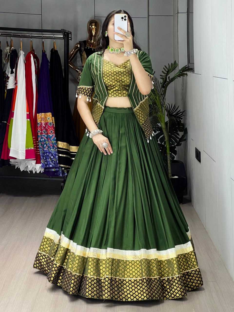 Ynf Pure Rayon RIN119 8209 Lehengas Festive Collections Wholesale Designer Lehenga Choli Jacket Style Lehenga Navratri Chaniya Choli Manufacturer- Kapda Export