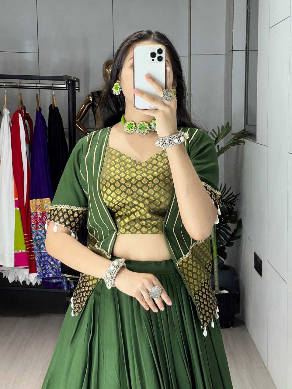 Ynf Pure Rayon RIN119 8209 Lehengas Festive Collections Wholesale Designer Lehenga Choli Jacket Style Lehenga Navratri Chaniya Choli Manufacturer- Kapda Export
