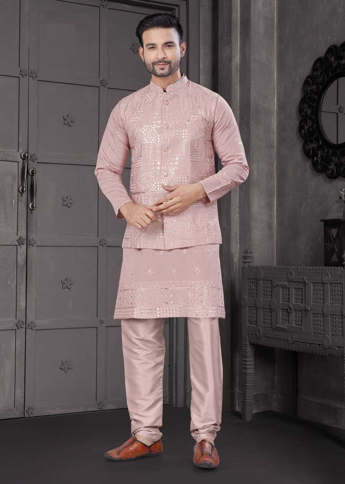 Ynf Pure Viscos KESH530 Outluk Wedding Collection Vol 31 Mens Wear Festive Collections Wholesale Mens Kurta Pyjama Diwali Collections Kurta Set with Jacket Manufacturer- Kapda Export