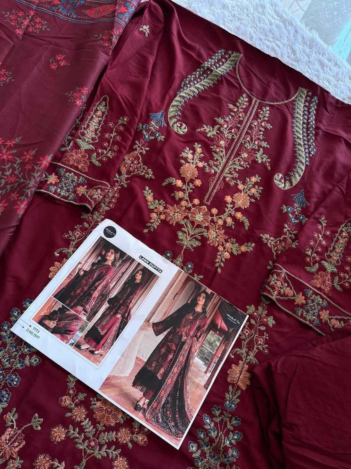 Ynf Rayon KESH586 MEHBOOB MARIA 1597 Suits & Dresses Islamic Clothing Wholesale Pakistani Suits Unstitched Suits Semi Stitched Suits Manufacturer- Kapda Export