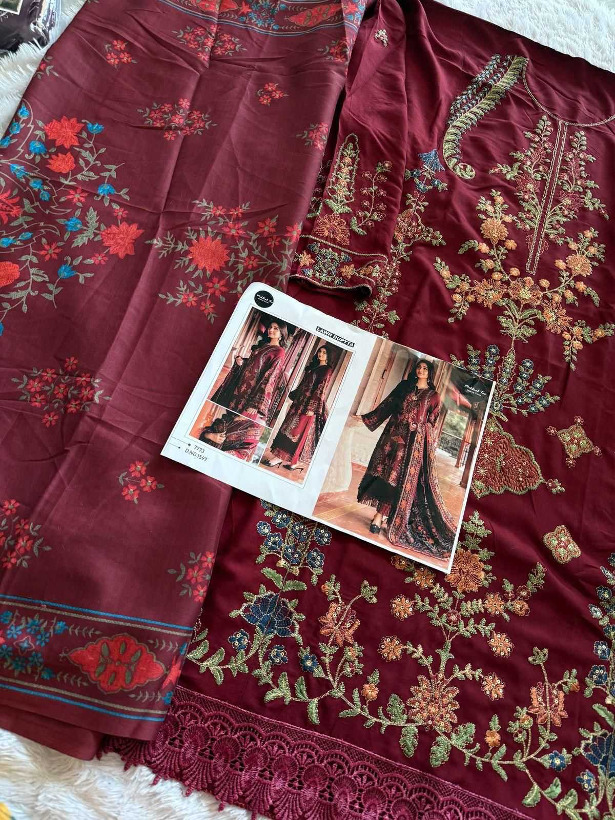 Ynf Rayon KESH586 MEHBOOB MARIA 1597 Suits & Dresses Islamic Clothing Wholesale Pakistani Suits Unstitched Suits Semi Stitched Suits Manufacturer- Kapda Export