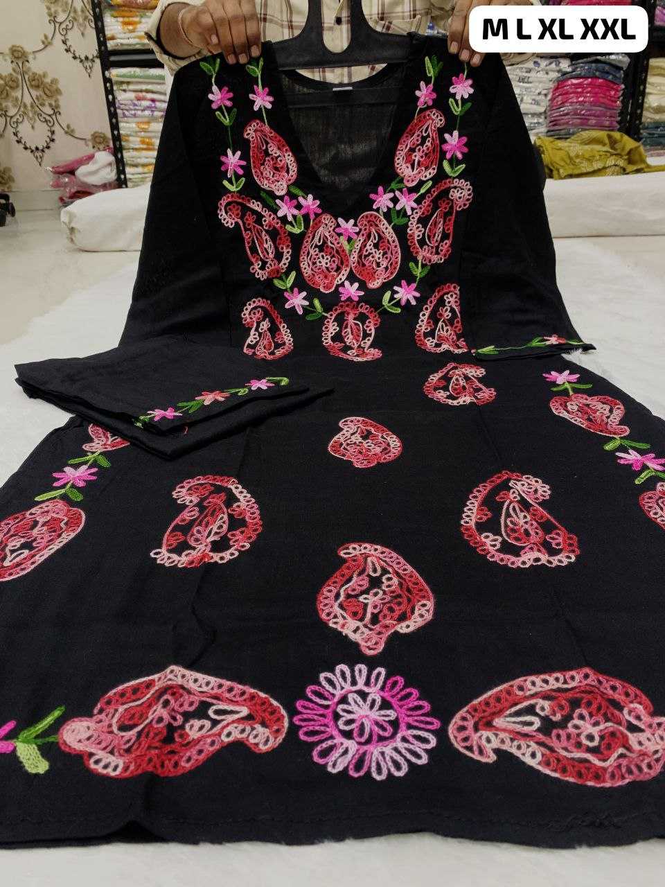 Ynf Rayon KESH613 075 Kurti Festive Collections Wholesale Rayon Kurtis Kurtis With Bottom Chikankari Kurtis Manufacturer- Kapda Export