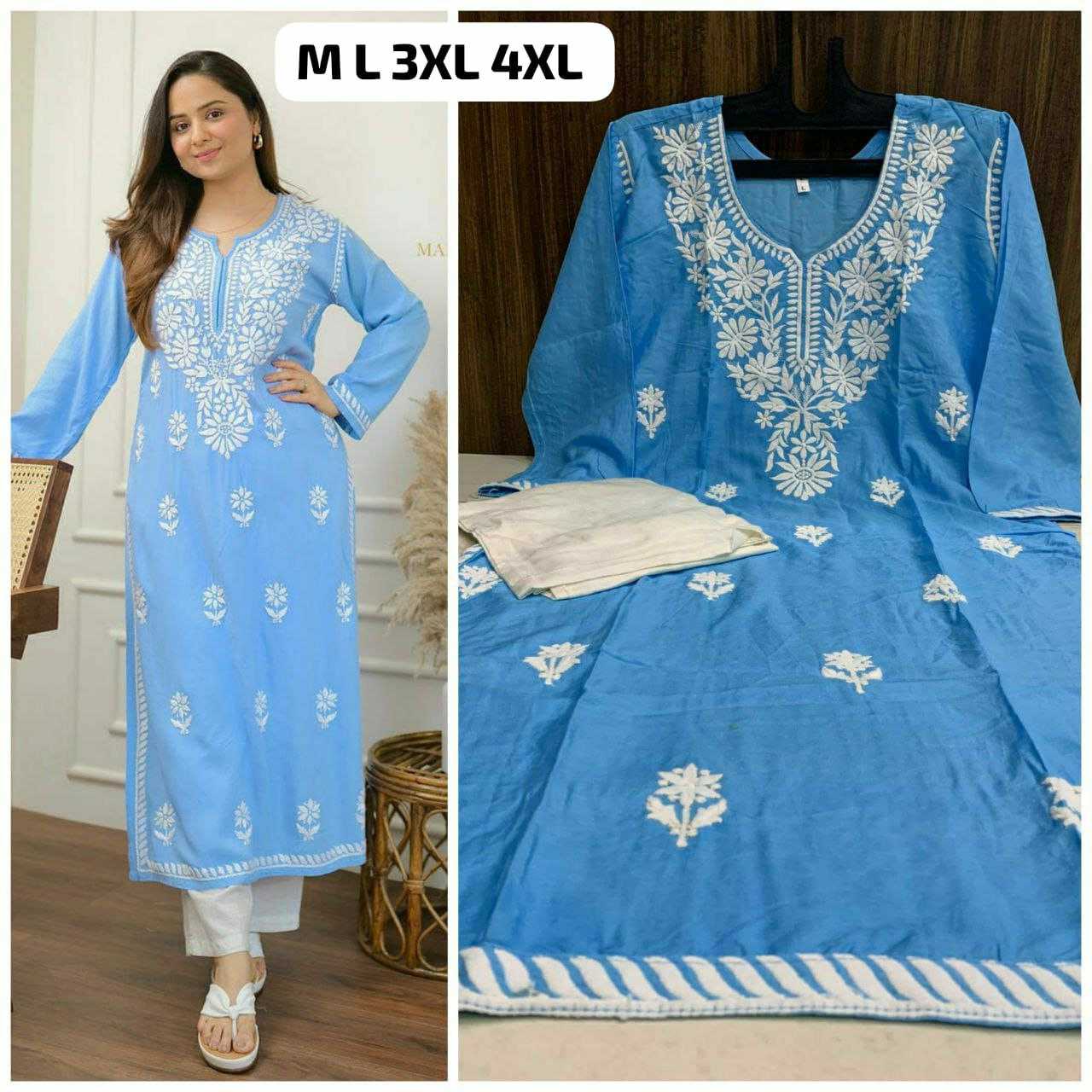 Ynf Rayon KESH613 103 Kurti Plus Size Collections Wholesale Festive Kurtis Designer Kurtis Chikankari Kurtis Manufacturer- Kapda Export