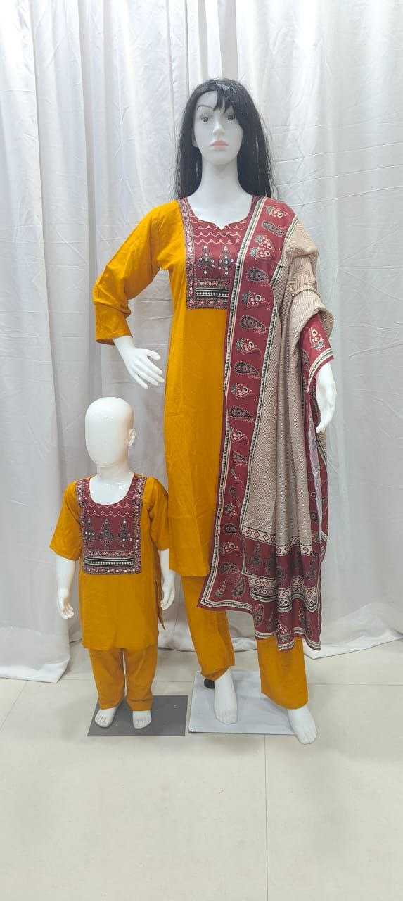 Ynf Rayon KESH625 YUMI Suits & Dresses Mother & Daughter Combo Plus Size Collections Wholesale Party Wear Dresses Mother Daughter Ethnic Sets Mother Daughter Casual Dresses Manufacturer- Kapda Export