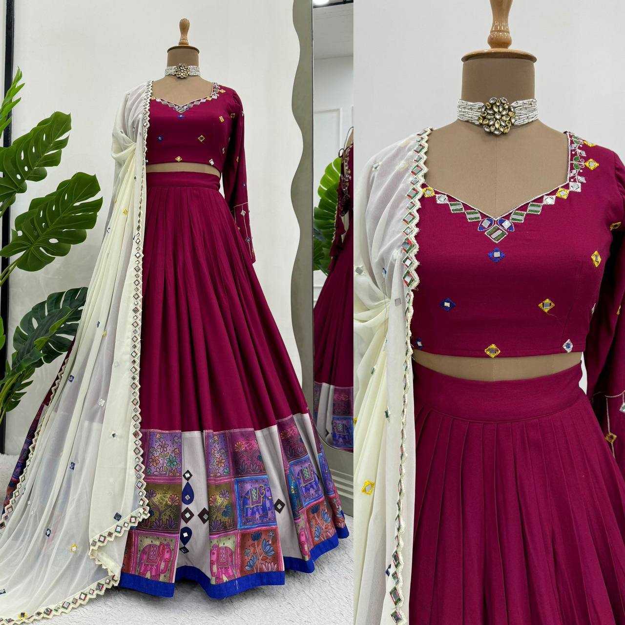 Ynf Rayon RIN162 290 Lehengas Wholesale Designer Lehenga Fancy Lehenga Mirror Work Lehenga Manufacturer- Kapda Export