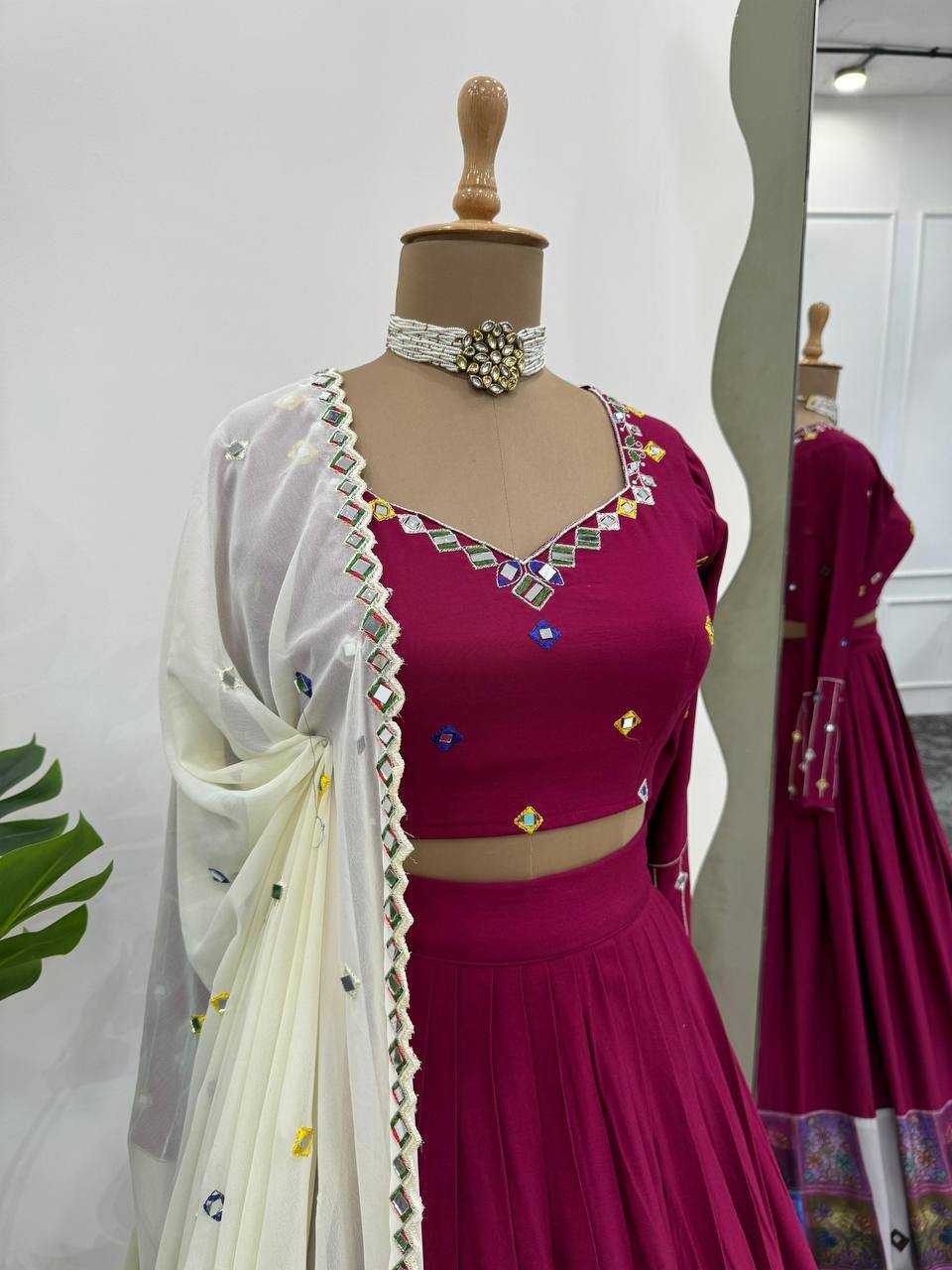 Ynf Rayon RIN162 290 Lehengas Wholesale Designer Lehenga Fancy Lehenga Mirror Work Lehenga Manufacturer- Kapda Export