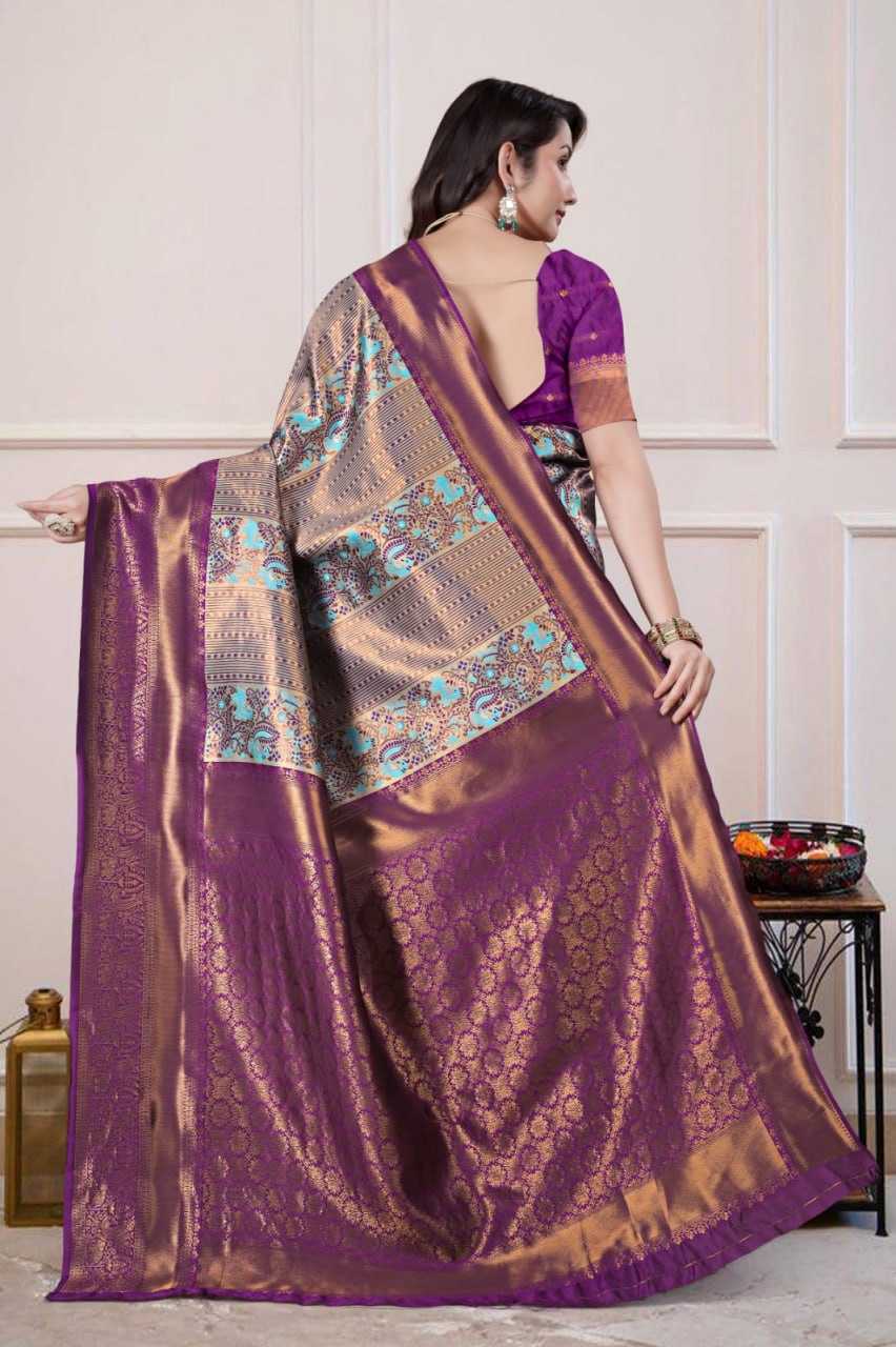 Ynf Silk KESH596 017 Silk Sarees Festive Collections Wholesale Traditional Silk Sarees Zari Border Silk Sarees Kanchipuram Silk Sarees Manufacturer- Kapda Export
