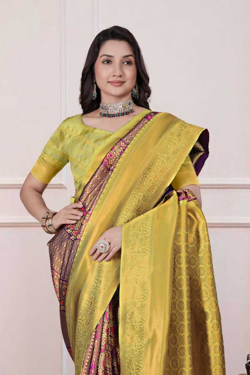 Ynf Silk KESH596 017 Silk Sarees Festive Collections Wholesale Traditional Silk Sarees Zari Border Silk Sarees Kanchipuram Silk Sarees Manufacturer- Kapda Export