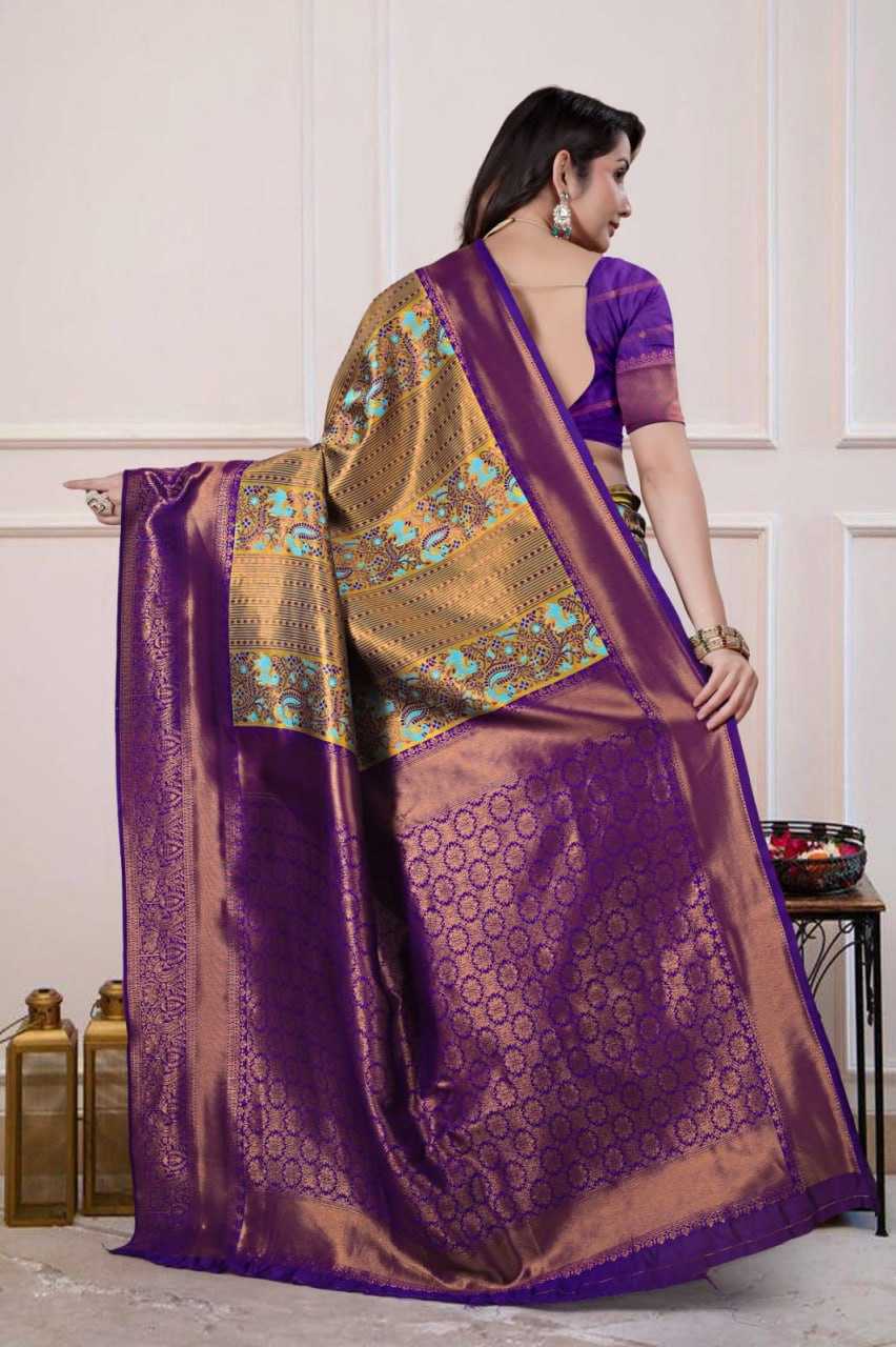 Ynf Silk KESH596 017 Silk Sarees Festive Collections Wholesale Traditional Silk Sarees Zari Border Silk Sarees Kanchipuram Silk Sarees Manufacturer- Kapda Export