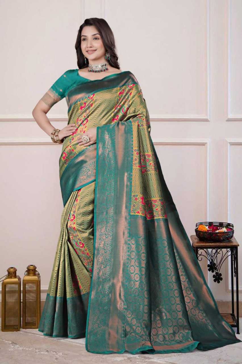 Ynf Silk KESH596 017 Silk Sarees Festive Collections Wholesale Traditional Silk Sarees Zari Border Silk Sarees Kanchipuram Silk Sarees Manufacturer- Kapda Export