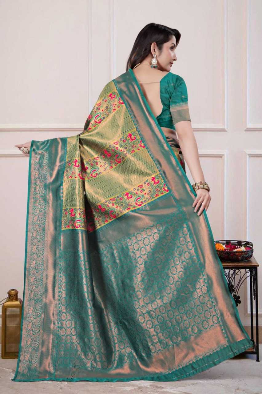 Ynf Silk KESH596 017 Silk Sarees Festive Collections Wholesale Traditional Silk Sarees Zari Border Silk Sarees Kanchipuram Silk Sarees Manufacturer- Kapda Export