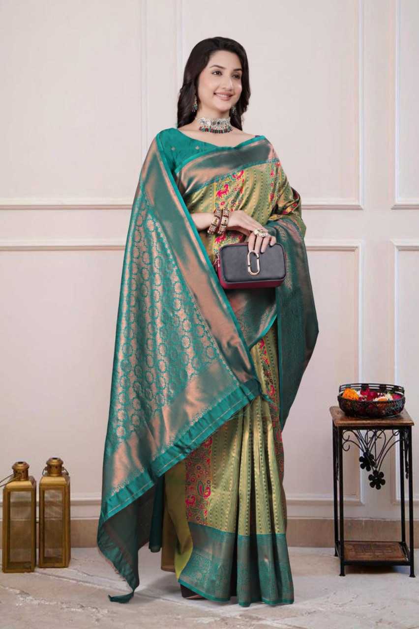 Ynf Silk KESH596 017 Silk Sarees Festive Collections Wholesale Traditional Silk Sarees Zari Border Silk Sarees Kanchipuram Silk Sarees Manufacturer- Kapda Export