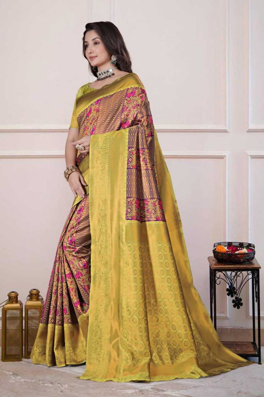 Ynf Silk KESH596 017 Silk Sarees Festive Collections Wholesale Traditional Silk Sarees Zari Border Silk Sarees Kanchipuram Silk Sarees Manufacturer- Kapda Export