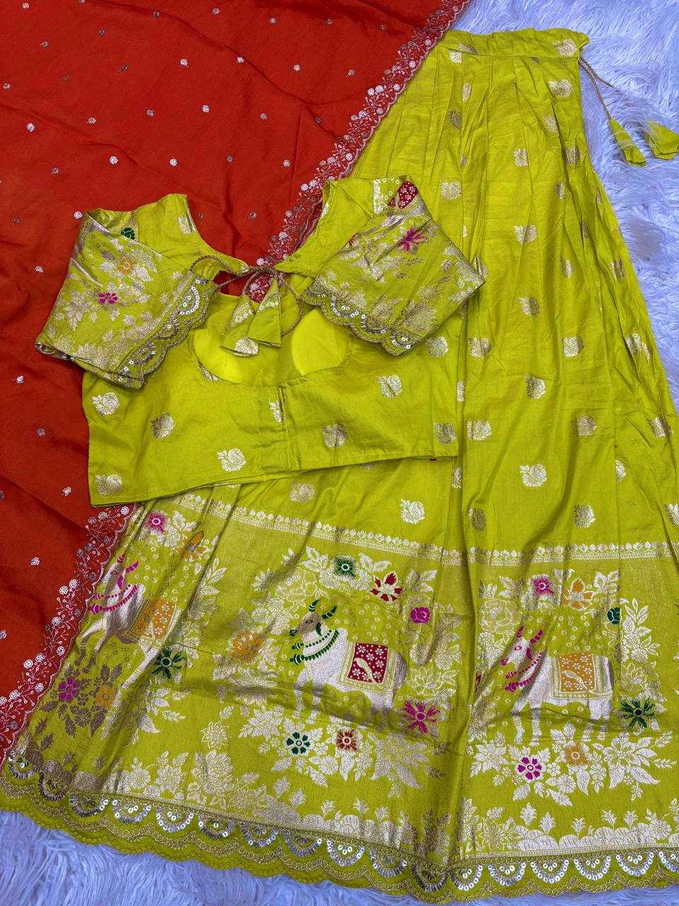 Ynf Soft Dola RIN124 cow Sarees Wholesale Designer Sarees Lehenga Sarees Half Sarees Manufacturer- Kapda Export