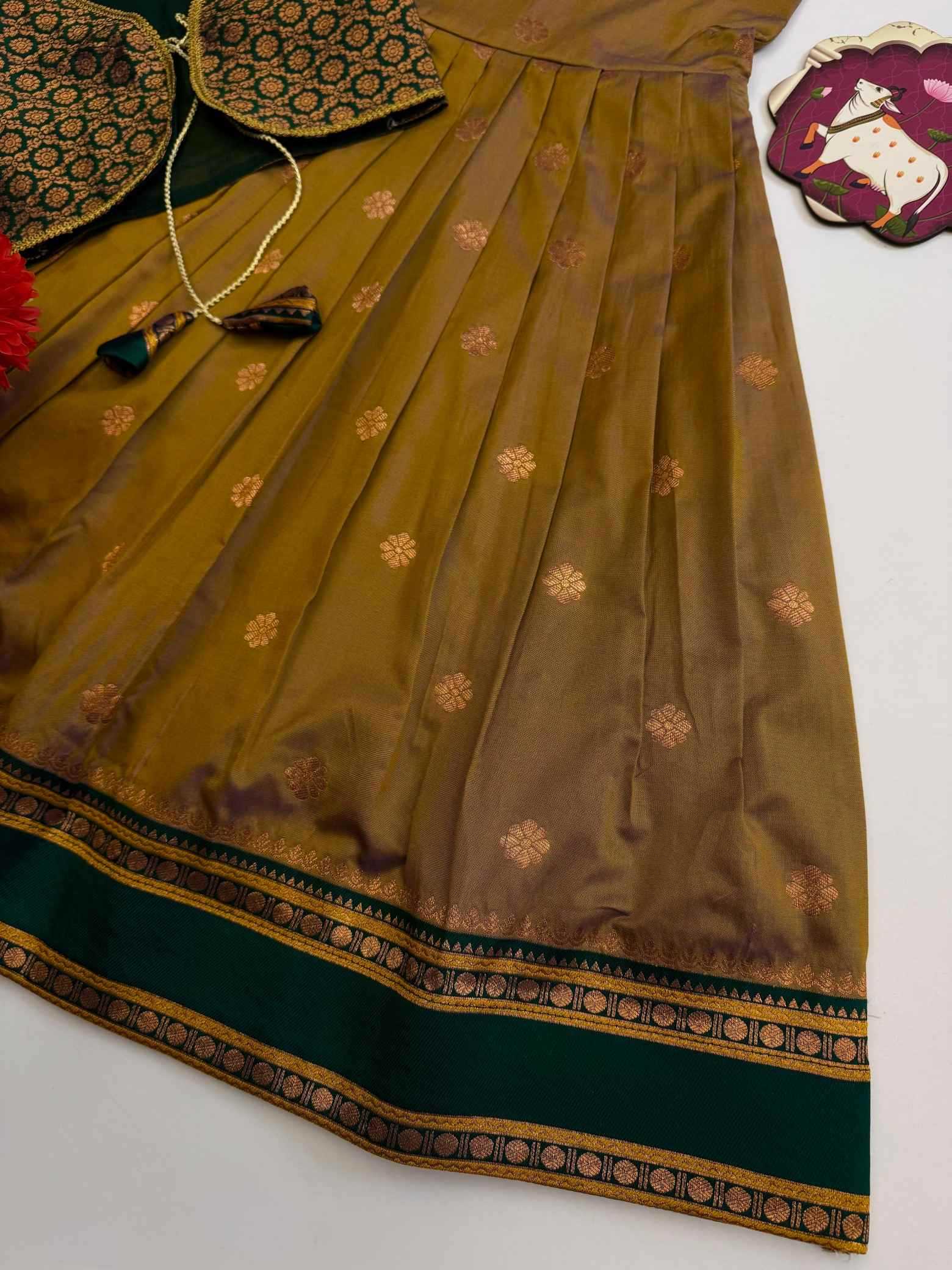 Ynf Soft Silk RIN235 Narayanpet Gowns Kids Wear Wholesale Kids Gown Kids Navratri Outfits Designer Gowns Manufacturer- Kapda Export