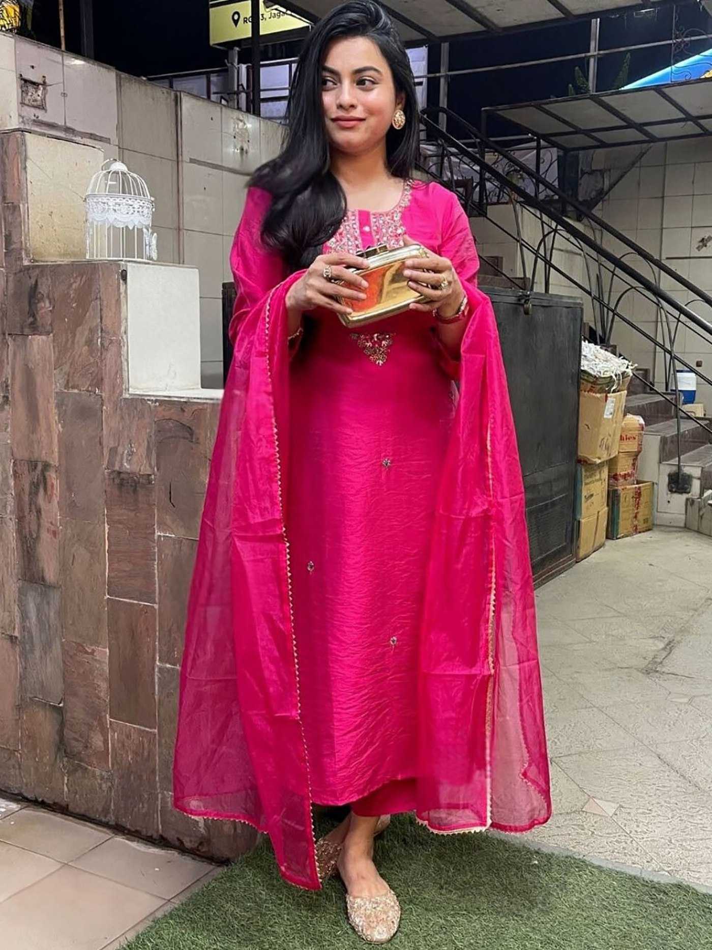 Ynf Synthetic KESH334 ZORA Suits & Dresses Festive Collections Wholesale Embroidered Suits Long Kurti Suits Pink Salwar Suit Manufacturer- Kapda Export