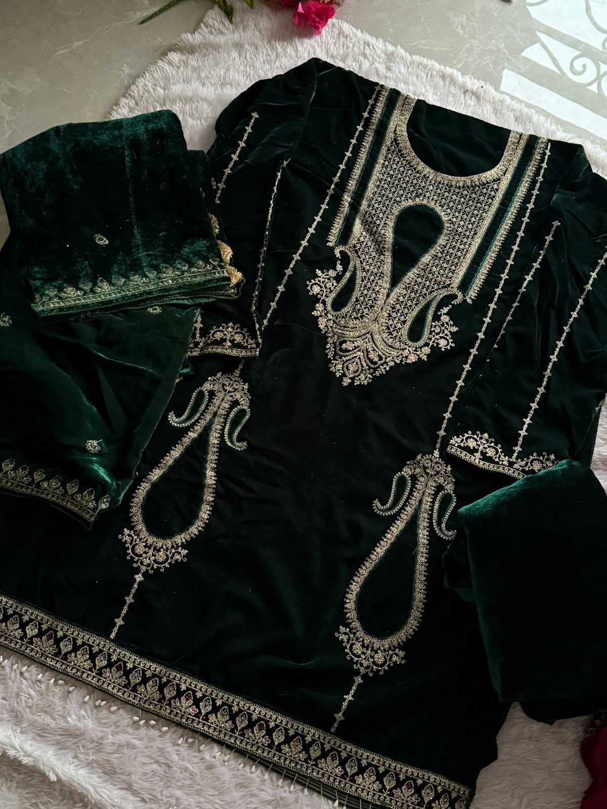 Ynf Velvet KESH530 Ziaaz 727A Suits & Dresses Islamic Clothing Festive Collections Wholesale Pakistani Suits Velvet Suits Semi Stitched Suits Manufacturer- Kapda Export