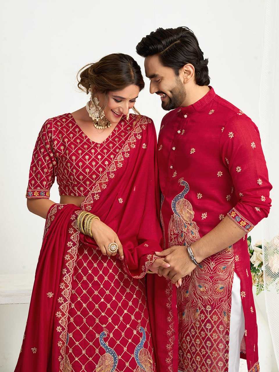 Ynf Vichitra Silk RIN131 06 Couple Wear Wholesale Couple Matching Ethnic Outfits Manufacturer- Kapda Export