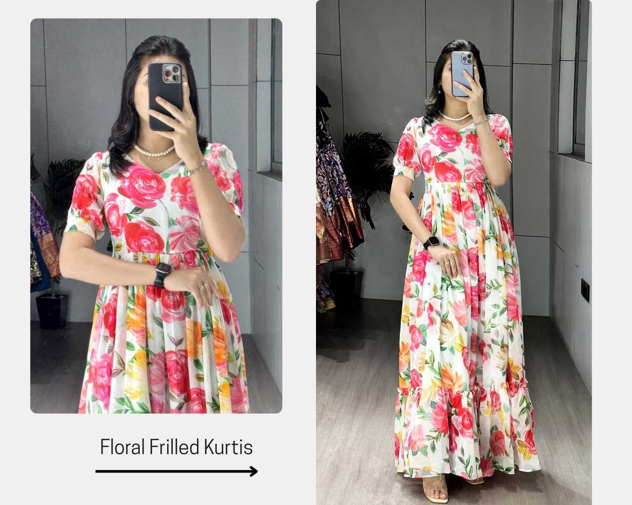 Ynf WEIGHTLESS RIN119 8112 Kurti Festive Collections Wholesale Designer Kurtis Printed Kurtis Party Wear Gown Style Kurtis Manufacturer- Kapda Export