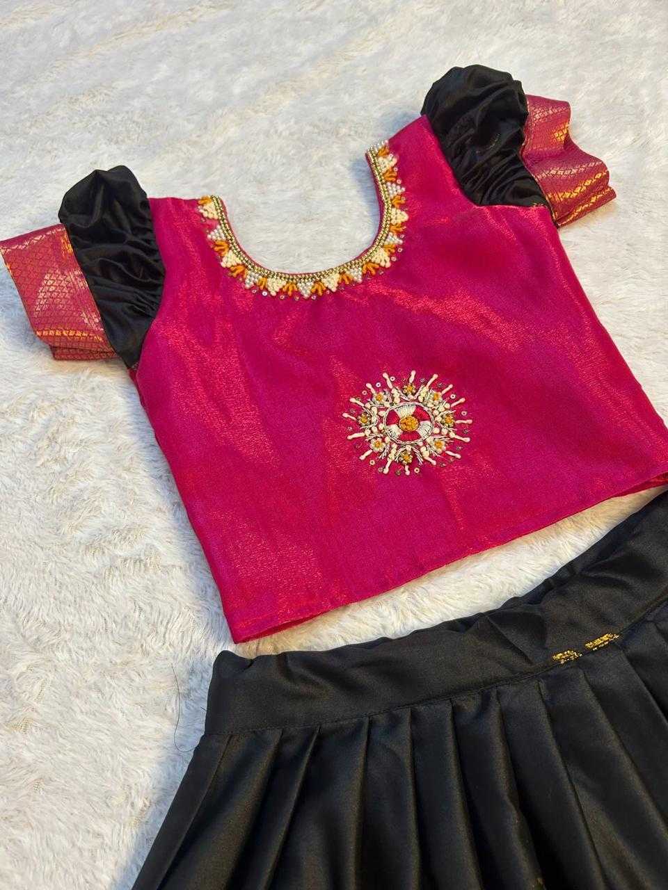 Ynf Aura Silk RIN235 Sankranti Kids Wear Wholesale Kids Lehenga Kids Traditional Outfits Kids Navratri Outfits Manufacturer- Kapda Export