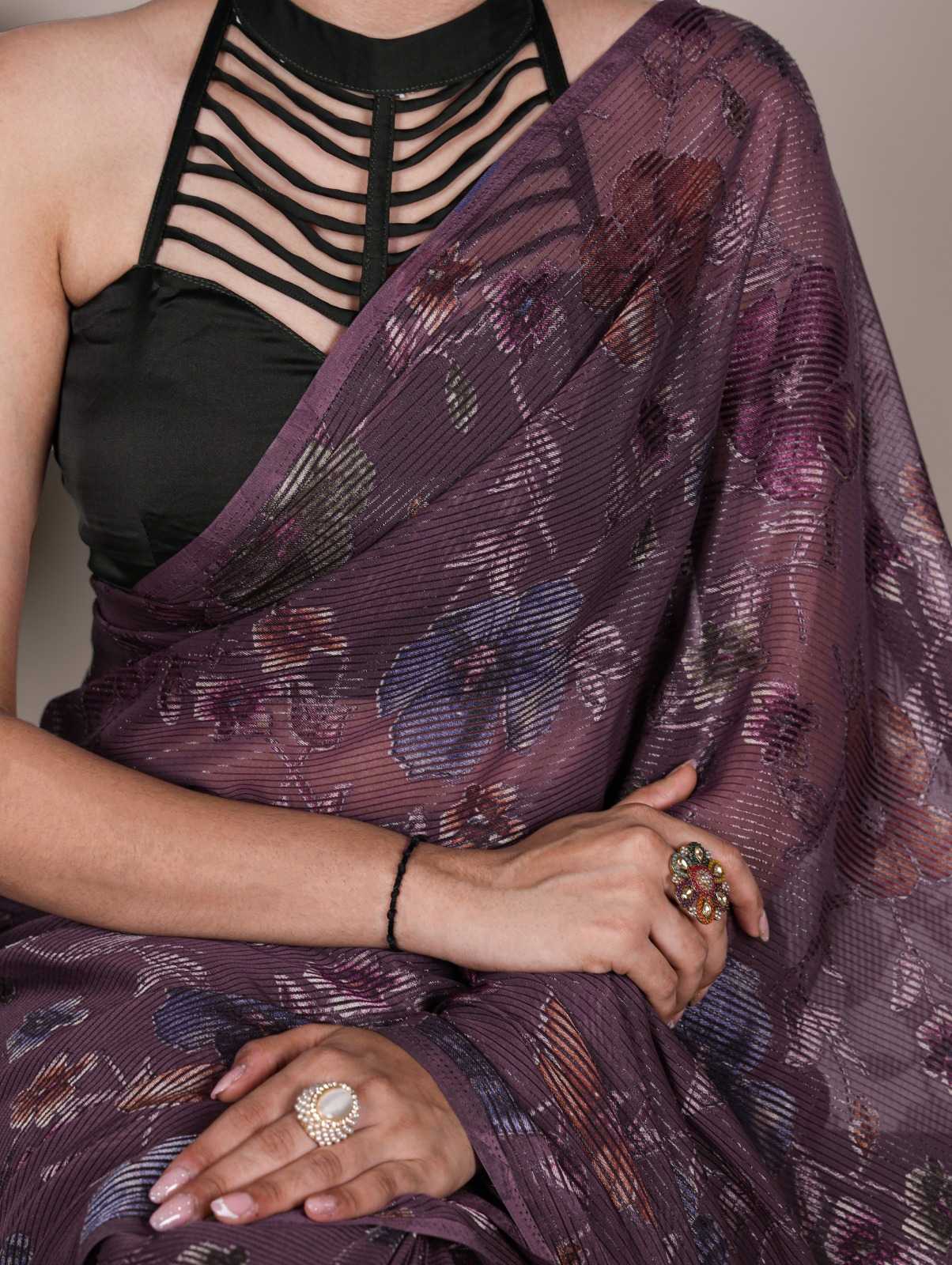 Ynf Brass KESH530 KAMLA Sarees Wholesale Printed Sarees Brasso Sarees Floral Sarees Manufacturer- Kapda Export