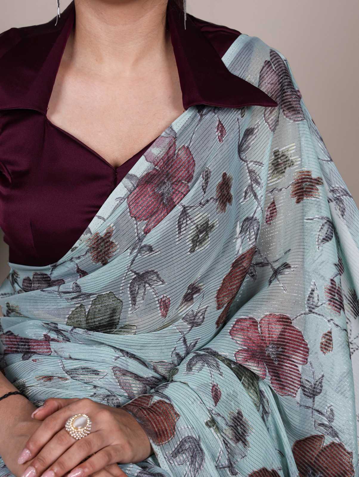 Ynf Brass KESH530 KAMLA Sarees Wholesale Printed Sarees Brasso Sarees Floral Sarees Manufacturer- Kapda Export