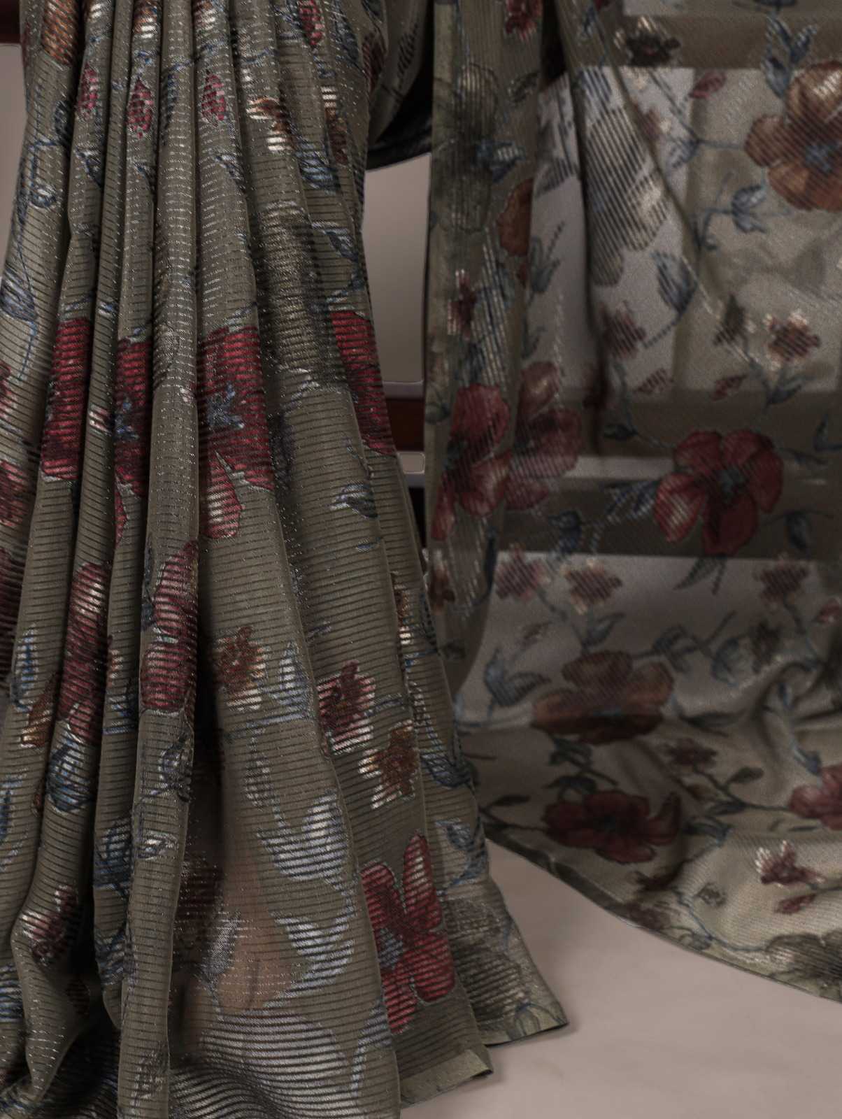 Ynf Brass KESH530 KAMLA Sarees Wholesale Printed Sarees Brasso Sarees Floral Sarees Manufacturer- Kapda Export