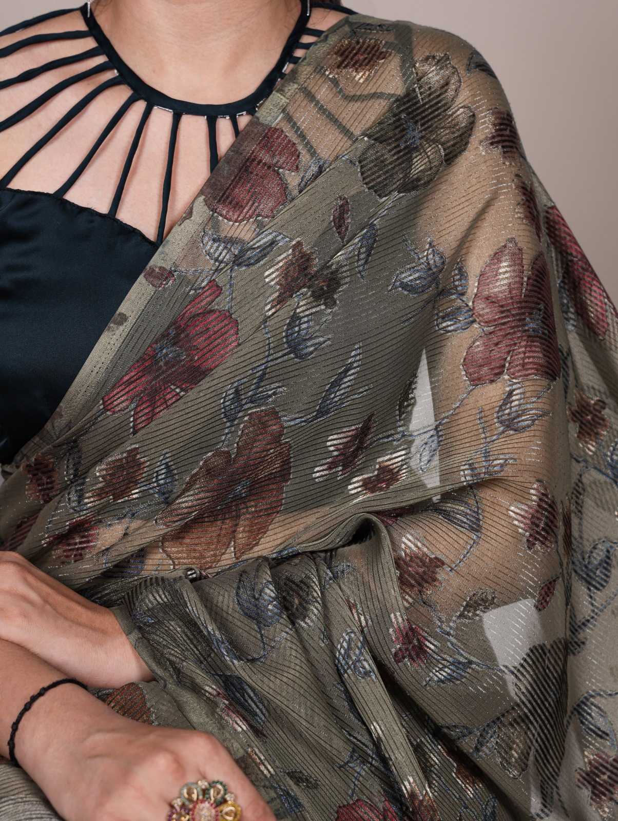 Ynf Brass KESH530 KAMLA Sarees Wholesale Printed Sarees Brasso Sarees Floral Sarees Manufacturer- Kapda Export