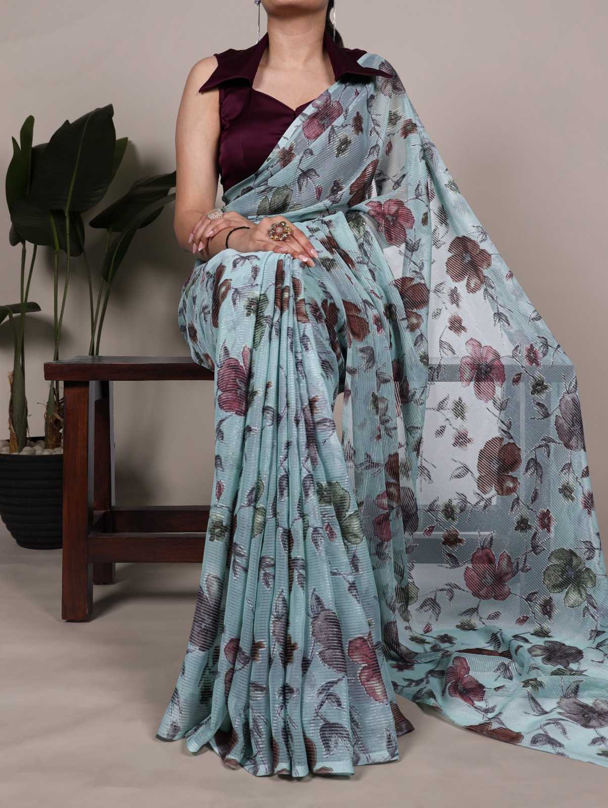 Ynf Brass KESH530 KAMLA Sarees Wholesale Printed Sarees Brasso Sarees Floral Sarees Manufacturer- Kapda Export