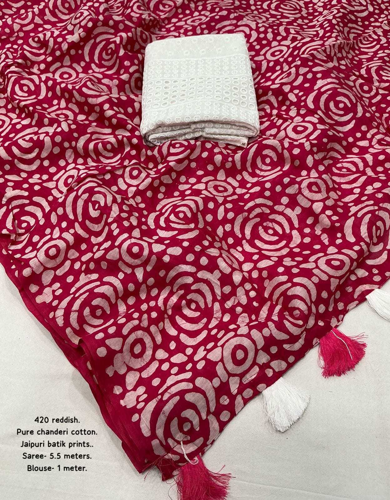 Ynf Chanderi Cotton KESH433 420 Sarees Wholesale Designer Sarees Fancy Sarees Batik Sarees Manufacturer- Kapda Export