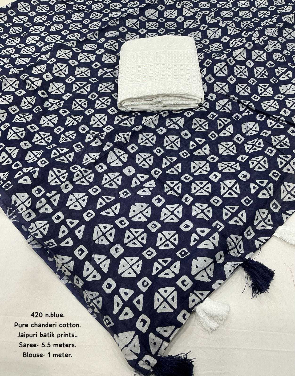 Ynf Chanderi Cotton KESH433 420 Sarees Wholesale Designer Sarees Fancy Sarees Batik Sarees Manufacturer- Kapda Export