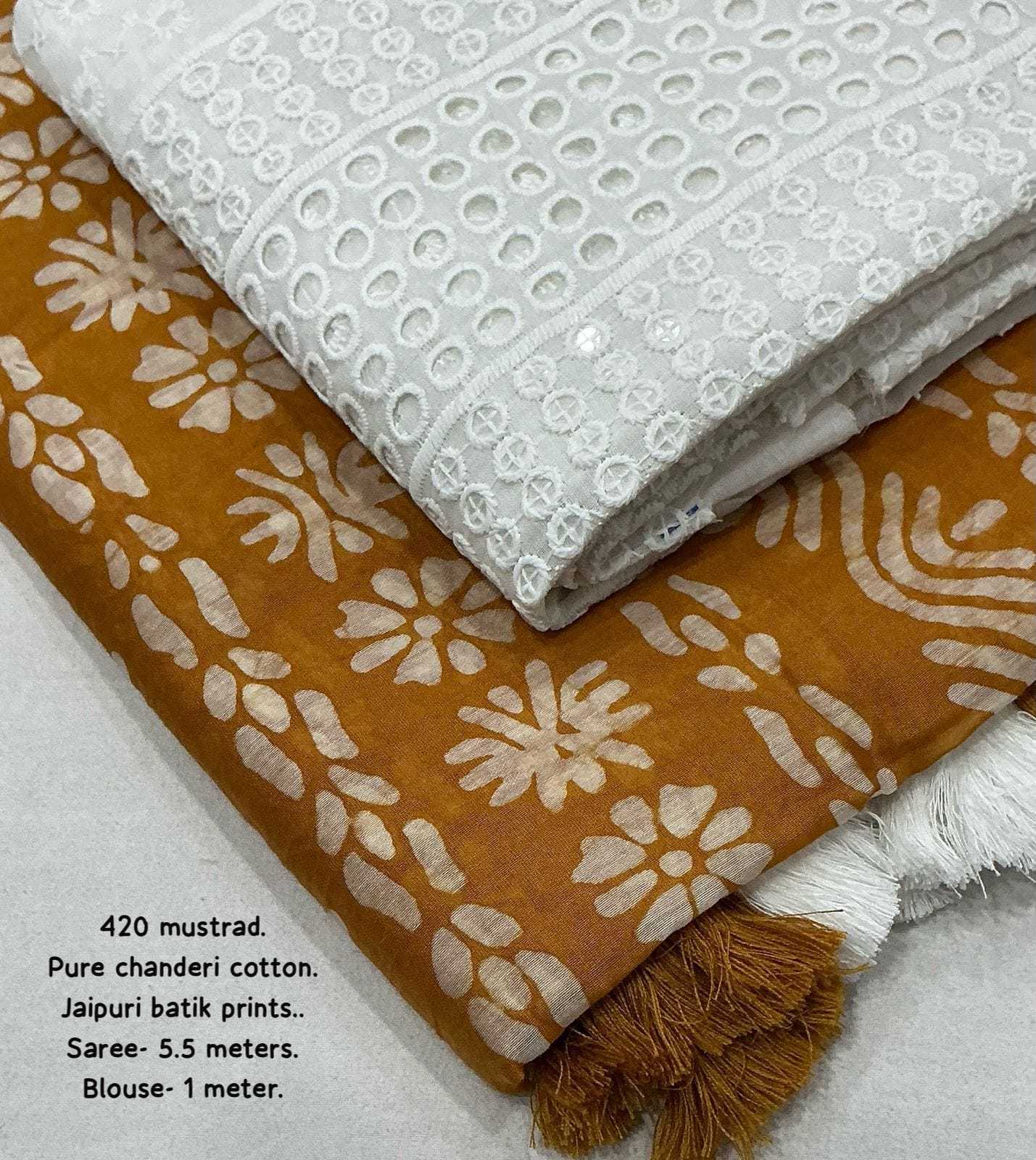 Ynf Chanderi Cotton KESH433 420 Sarees Wholesale Designer Sarees Fancy Sarees Batik Sarees Manufacturer- Kapda Export