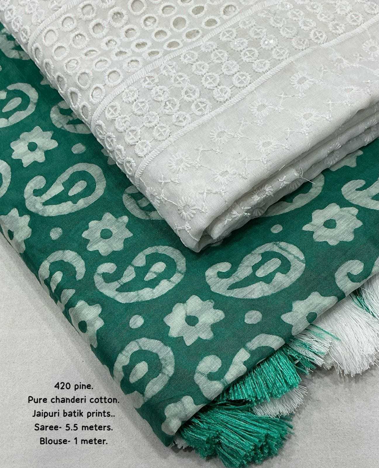 Ynf Chanderi Cotton KESH433 420 Sarees Wholesale Designer Sarees Fancy Sarees Batik Sarees Manufacturer- Kapda Export