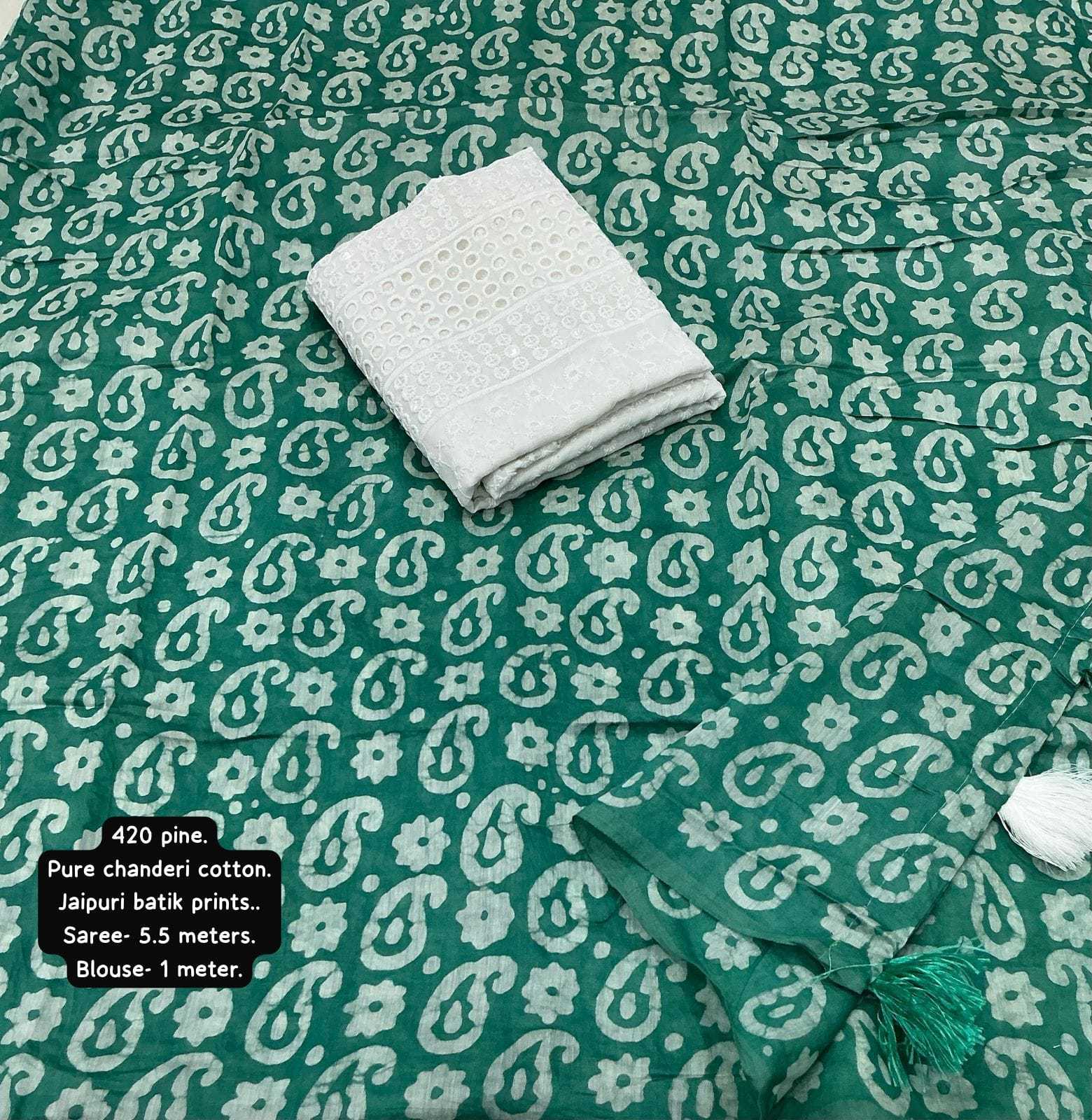 Ynf Chanderi Cotton KESH433 420 Sarees Wholesale Designer Sarees Fancy Sarees Batik Sarees Manufacturer- Kapda Export