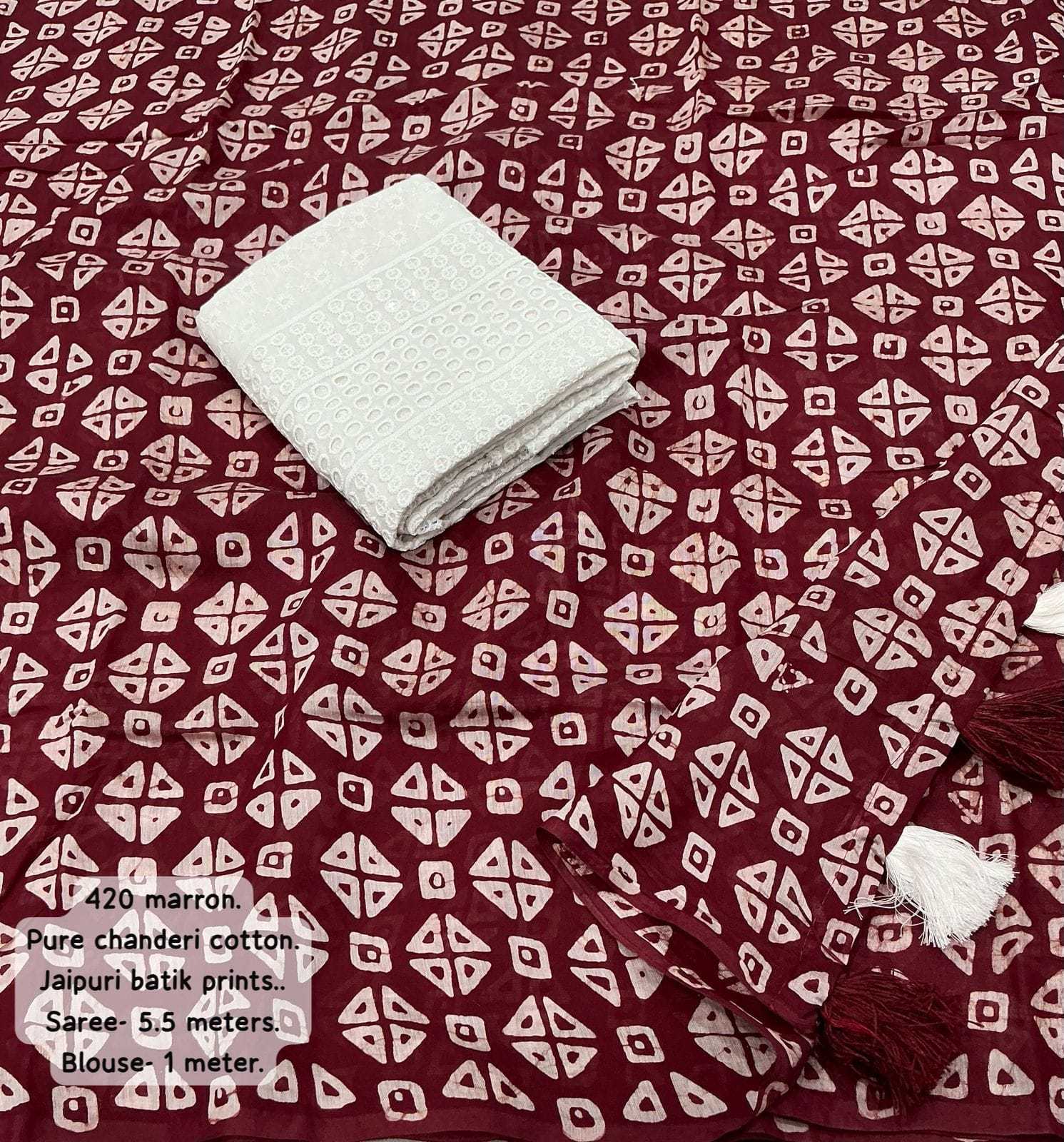 Ynf Chanderi Cotton KESH433 420 Sarees Wholesale Designer Sarees Fancy Sarees Batik Sarees Manufacturer- Kapda Export