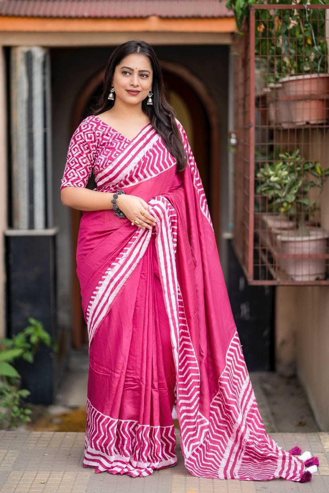 Ynf Chanderi Cotton KESH433 485 Sarees Wholesale Chanderi Sarees Batik Sarees Branded Sarees Manufacturer- Kapda Export