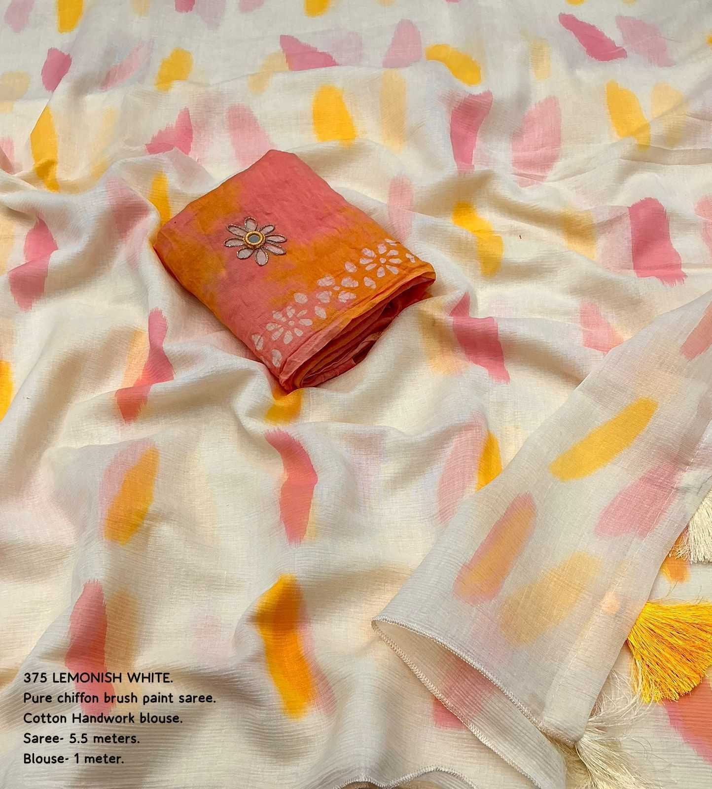 Ynf Chiffon KESH433 375 magic Sarees Wholesale Chiffon Sarees Batik Sarees Hand Work Sarees Manufacturer- Kapda Export