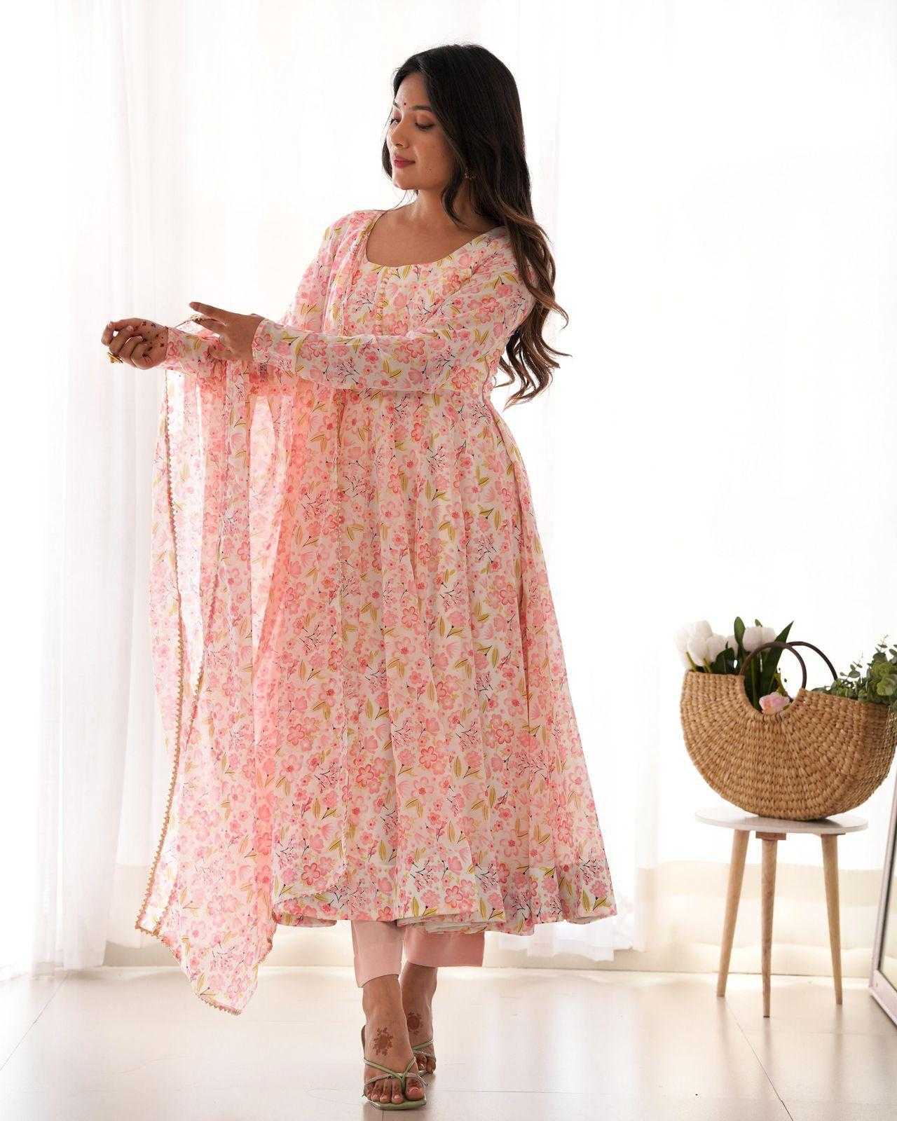 Ynf Chiffon KESH481 CHIFFON Suits & Dresses Festive Collections Wholesale Printed Suits Anarkali Suits Orange Salwar Suit Manufacturer- Kapda Export