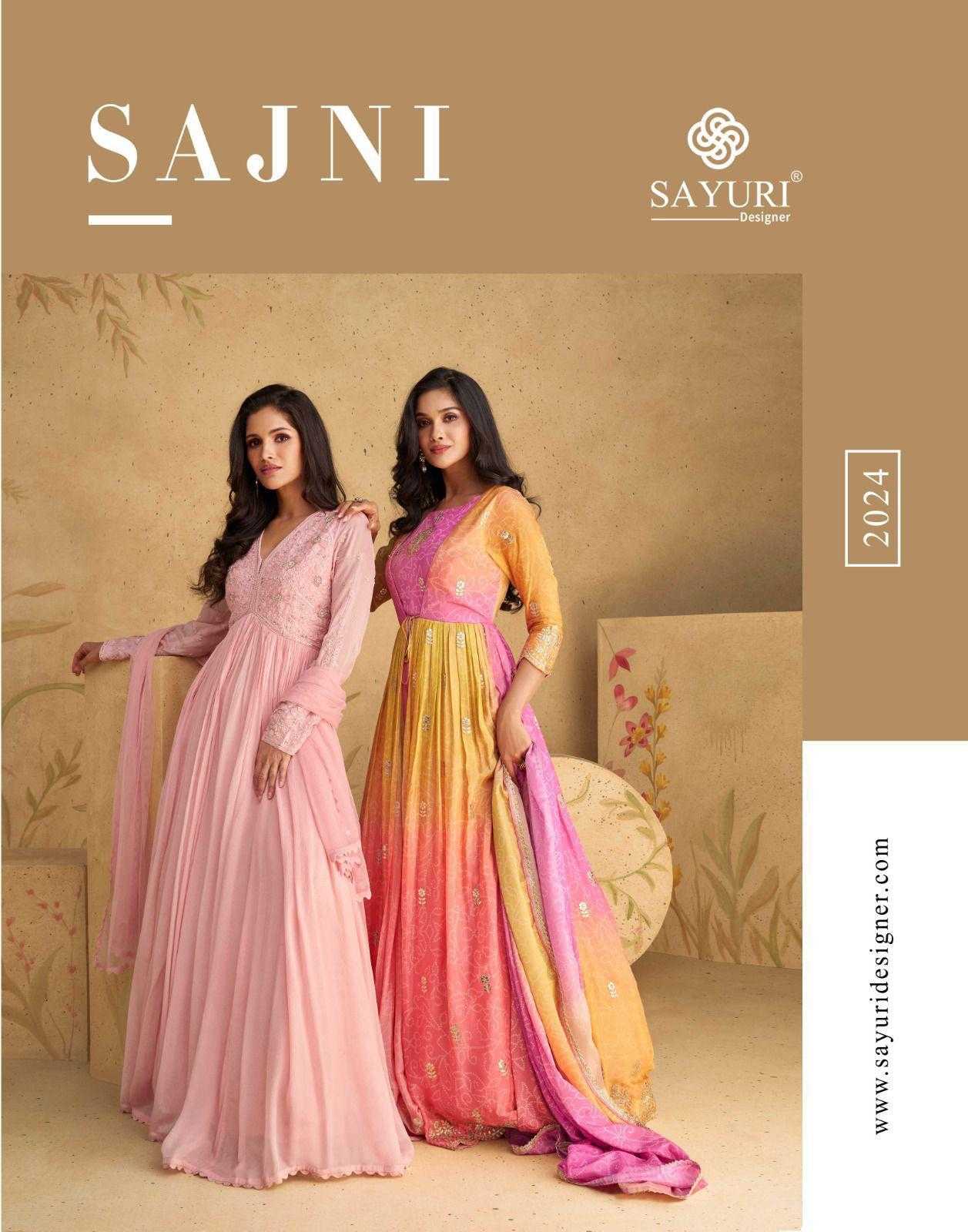 Ynf Chinon Silk KESH481 SAYURI SAJNI 5558 Gowns Wholesale Fancy Gowns Embroidery Gowns Long Gowns Full Sleeve Gowns Manufacturer- Kapda Export