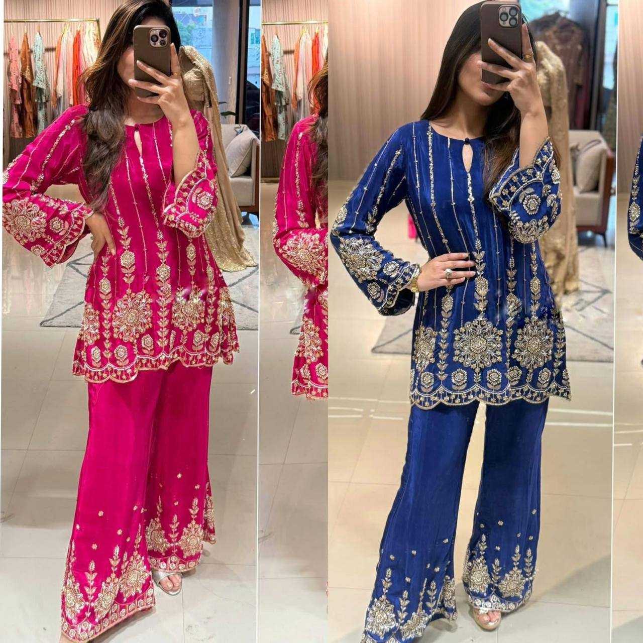 Ynf Chinon Silk KESH512 1801 Suits & Dresses Wholesale Patiala Suits Palazzo Suit Silk Suits Manufacturer- Kapda Export