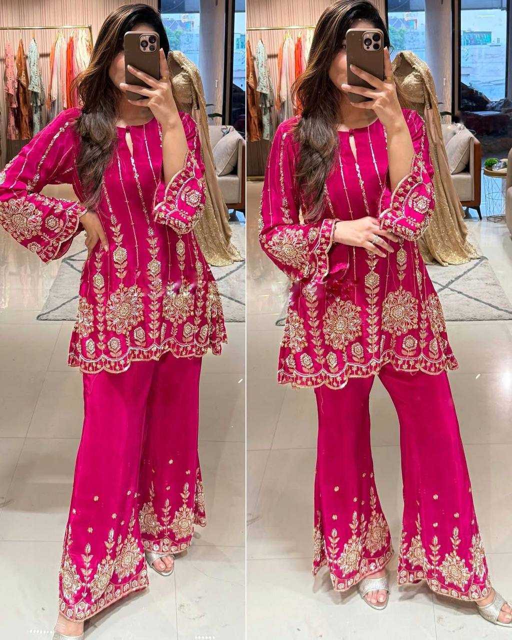 Ynf Chinon Silk KESH512 1801 Suits & Dresses Wholesale Patiala Suits Palazzo Suit Silk Suits Manufacturer- Kapda Export