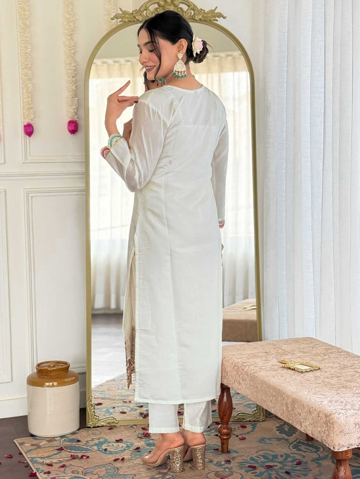 Ynf Cotton KESH334 Rinkal Suits & Dresses Festive Collections Wholesale Party wear suits Embroidered Suits White Salwar Suit Manufacturer- Kapda Export