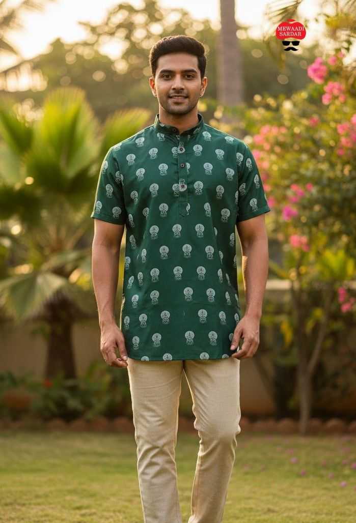 Ynf Cotton KESH481 B-Desi Mens Wear Wholesale Mens Kurtas Men Cotton Kurta Men Short Kurta Manufacturer- Kapda Export