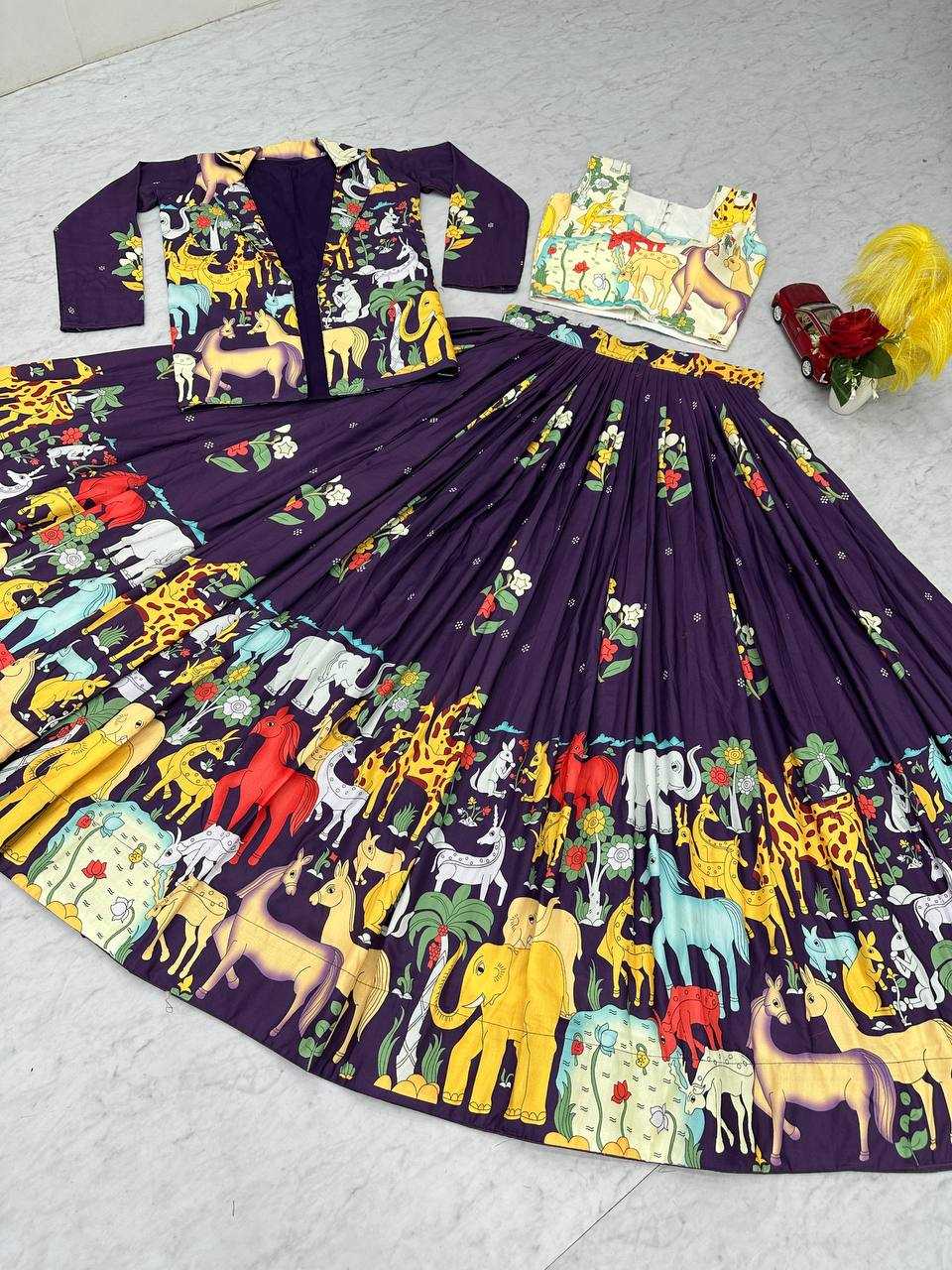 Ynf Cotton KESH496 543 Lehengas Festive Collections Wholesale Printed Lehenga Jacket Style Lehenga Navratri Chaniya Choli Manufacturer- Kapda Export