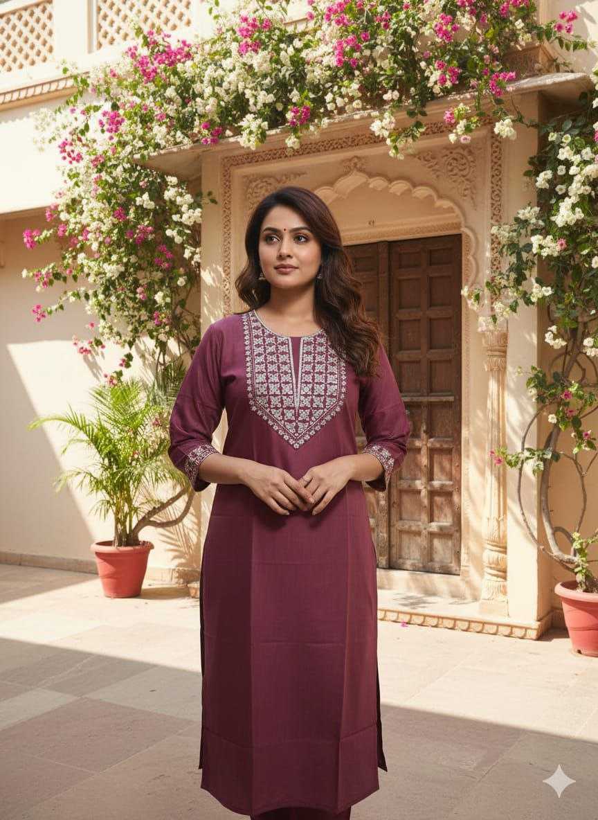 Ynf Cotton KESH550 292 Kurti Festive Collections Wholesale Cotton Kurtis Kurtis With Bottom Embroidered Kurtis Manufacturer- Kapda Export