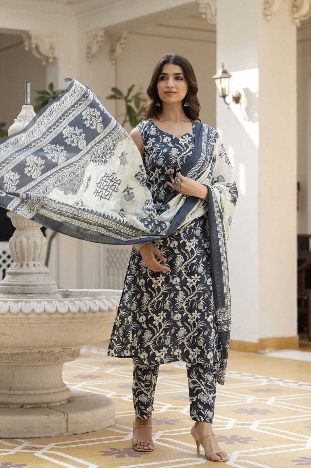 Ynf Cotton KESH559 SHREYA Suits & Dresses Festive Collections Wholesale Straight Cut Suits Cotton Dresses Sleeveless Dresses Manufacturer- Kapda Export