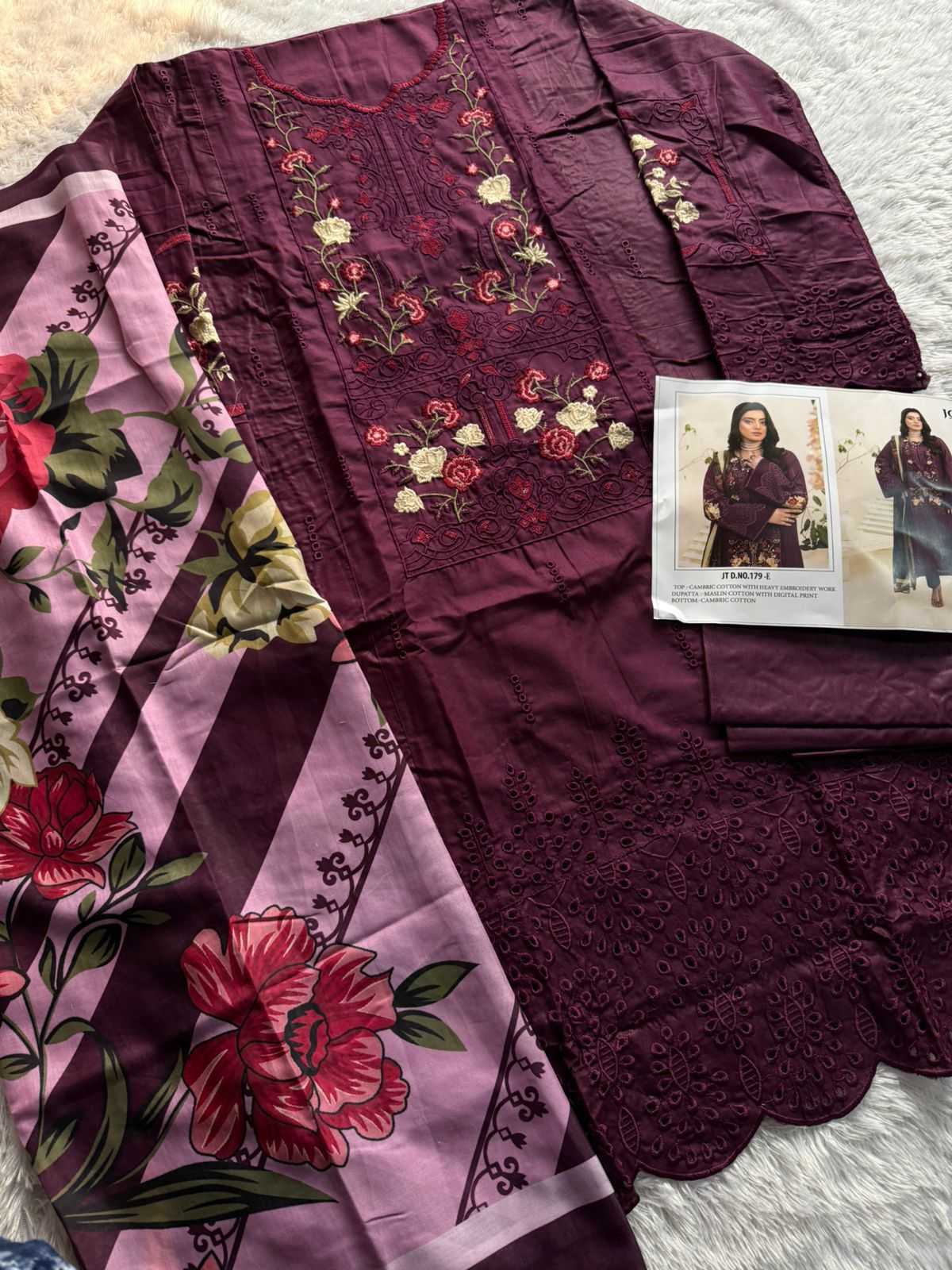 Ynf Cotton KESH586 JOHRA 179 Suits & Dresses Wholesale Unstitched Suits Embroidered Suits Semi-Stitched Suits Manufacturer- Kapda Export